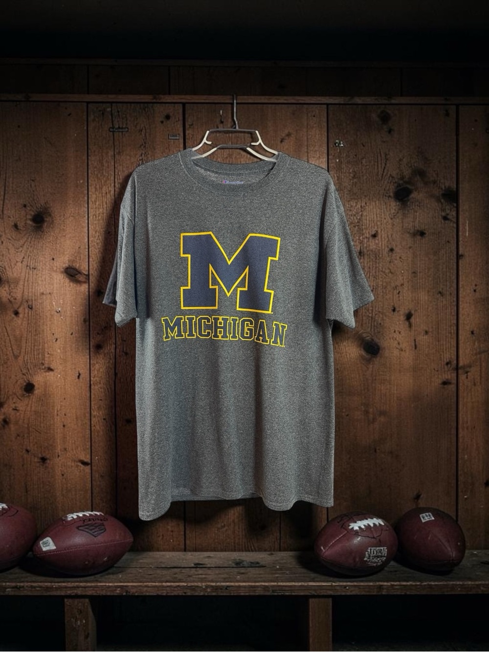 University of Michigan Charcoal Heather Gray Men's Short-Sleeve Tee Sz Large